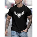Comfy Stretchy Eagle Graphic Men's Short Sleeve T-shirt - Casual Daily Summer Tees for Fashion-Conscious Men - Trendy,...