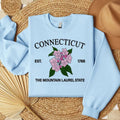 Connecticut Mountain Laurel Embroidered State Flower Sweatshirt, Hometown Embroidered Shirt, Favorite Flower Embroidered...