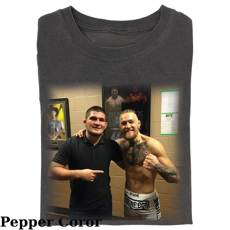 Conor McGregor And Khabib Shirt, Ultimate Fighting Boxing Shirt, UFC Championship Conor McGregor Tshirt, Vintage 90s...