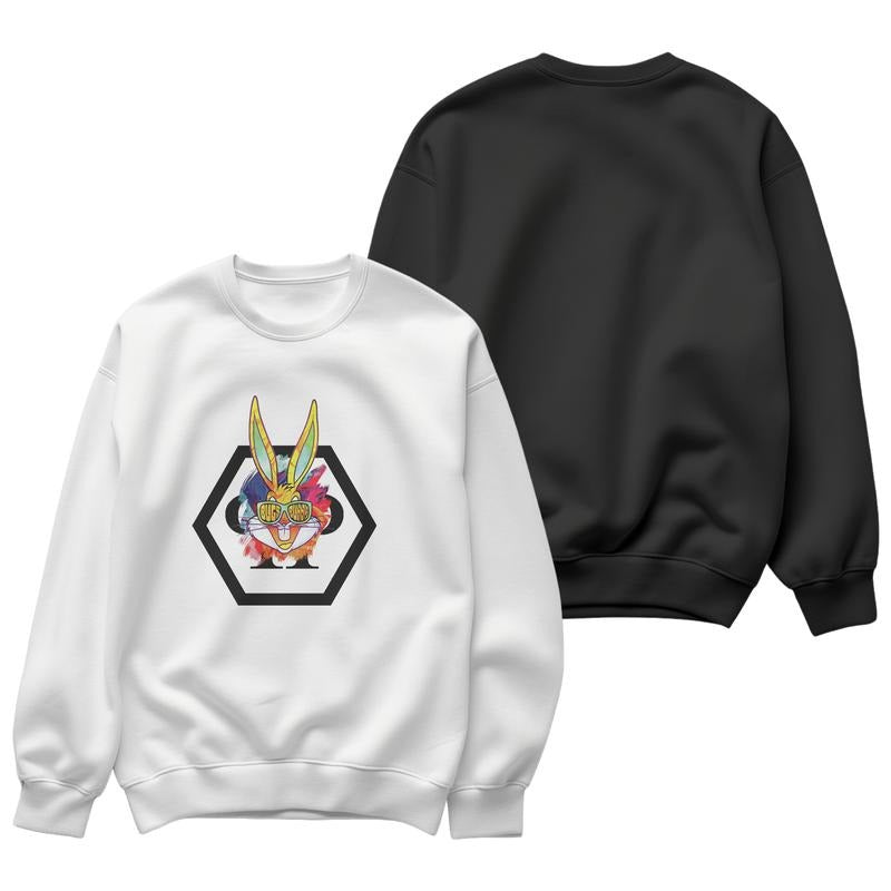 Cool Bunny Print Tee,Hoodie,Sweat Shirt: Rock the American Street Fashion Sweatshirt | RetroVerseTees.com
