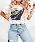Cool Eagle with Glasses 4th of July T-Shirt, American Flag, USA T-Shirt, Retro 4th of July T-Shirt, Trendy Summer,...