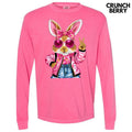 Cool Girl Bunny Long Sleeve Comfort Colors T-Shirt 'NLB' Hoodie, Sweatshirt | RetroVerseTees.com