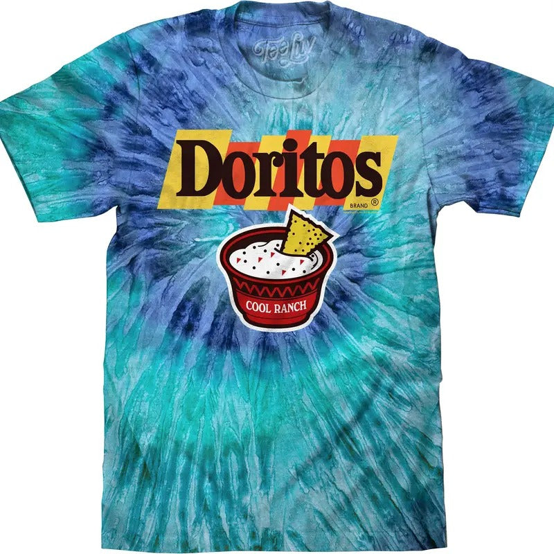 Cool Ranch Doritos Vintage Logo Tie Dye T-Shirt - Blue Jerry Tie Dye graphic tee Hoodie, Sweatshirt | RetroVerseTees.com