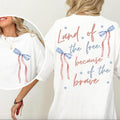 Coquette America Land FOG TNF Free Because FOG TNF Brave Shirt, 4th FOG July Shirt, Patriotic Tee, Independence Day Gift,...
