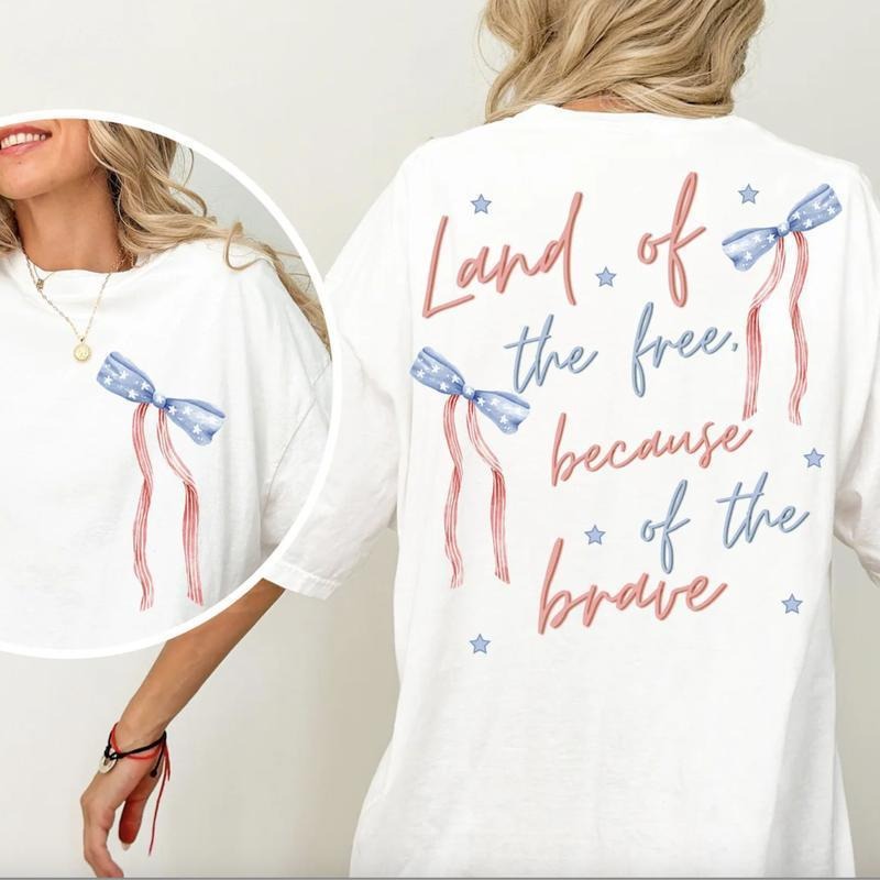 Coquette America Land FOG TNF Free Because FOG TNF Brave Shirt, 4th FOG July Shirt, Patriotic Tee, Independence Day Gift,...