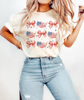 Coquette American Flag, Coquette Bow, 4th of July sublimation, America Tshirt Hoodie, Sweatshirt | RetroVerseTees.com