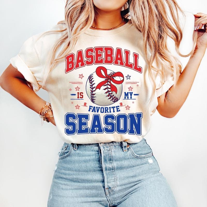 Coquette Baseball T-Shirt, Baseball is my Favorite Season, Retro Baseball T-Shirt, Game Day T-Shirt, Baseball Mama...