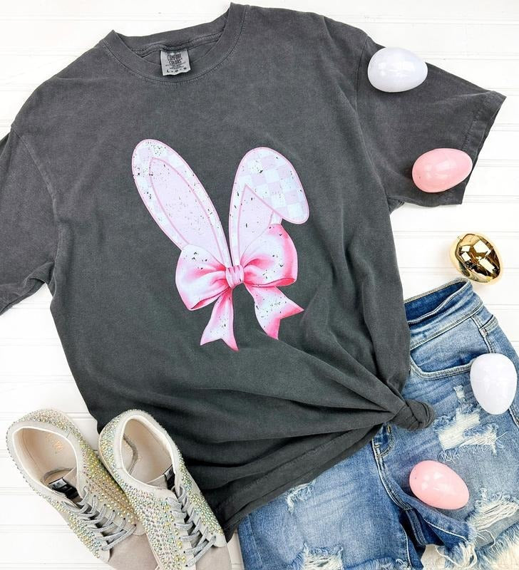 Coquette Bow Bunny Comfort Colors T-Shirt Hoodie, Sweatshirt | RetroVerseTees.com