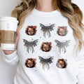 Coquette Bow Horror Chucky Sweatshirt, Horror Characters Sweatshirt, Horror Movies Shirt, Halloween Hoodie