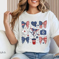Coquette Bow Nurse Shirt, 4th of July Nurse T-Shirt, Nurse America Shirt, Patriotic Nurse Shirt, Memorial Day Tee, Cute...