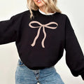Coquette Bow Sweatshirt, Coquette Pink Bow Sweater, Coquette Aesthetic Crewneck Sweatshirt, Pink Ribbon Tee Shirt,...