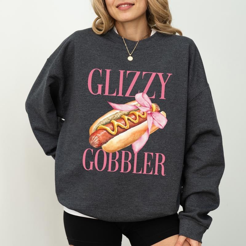 Coquette Bows Sweatshirt, Funny Hotdog Crewneck, Gag Joke Pun Long Sleeved Pullover, Adult Humor Gift, Sarcastic Apparel...