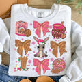 Coquette Christmas Tis The Season Sweatshirt, Mexican Christmas, Calories No Cuentan, Pink Spanish Christmas, Unisex Long...