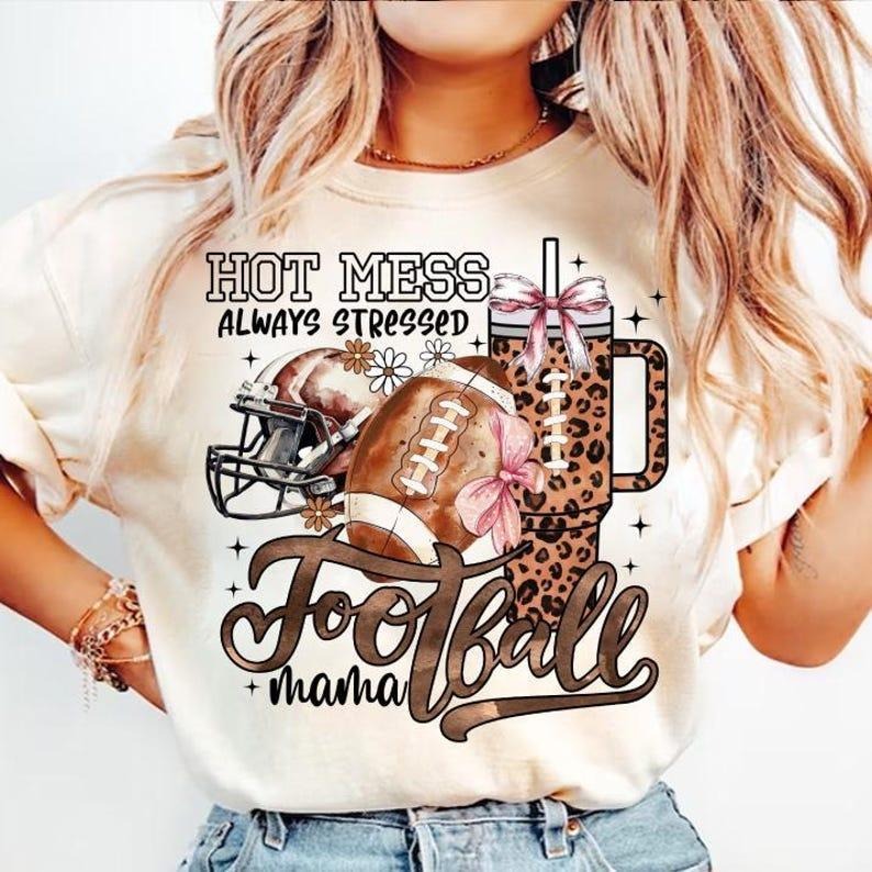 Coquette Football Mama tshirt, tshirt Game Day, Fall Football Mom T-Shirt Hoodie, Sweatshirt | RetroVerseTees.com