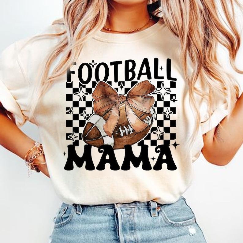 Coquette Football, Football Bow, Checkered Game Day Tshirt Hoodie, Sweatshirt | RetroVerseTees.com