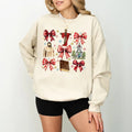 Coquette Jesus Christmas Sweatshirt, Baby Jesus True Story Sweatshirt, Nativity Scene Oh Holy Night Bible Verse Clothing,...