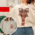 Coquette Personalized Coquette Football Sweatshirt T-shirt and Hoodie with Embroidered Bow, Casual Fit, Cotton Fabric,...