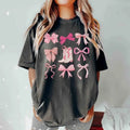 Coquette Shirt Western Cowgirl Shir,t Pink Bow Shirt, Cowboy Boots Coquette Aesthetic Girlie Girl, Trendy Bow Tee Country...
