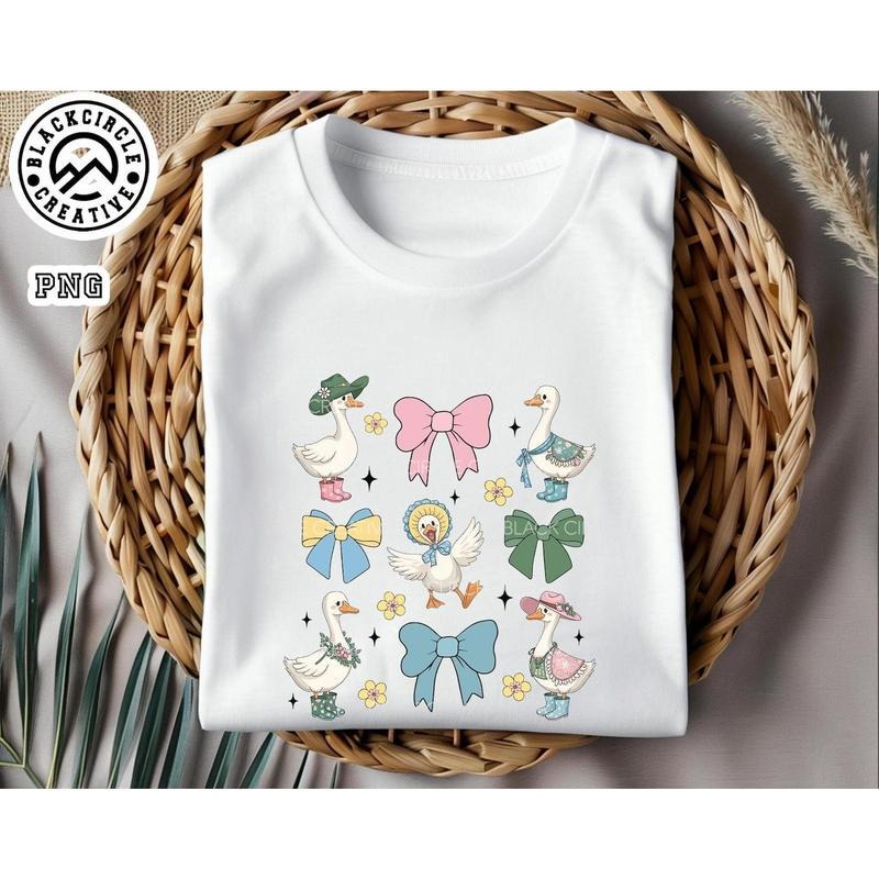 Coquette Silly Goose Shirt, Floral Goose Bow Shirt, Mama Goose Shirt, Preppy Girly Shirt, Goose Lover Shirt, Funny Goose,...