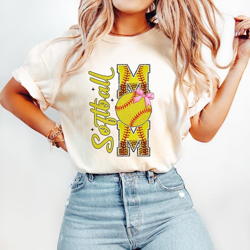 Coquette Softball Mom T-Shirt, Softball T-Shirt, Sports T-Shirt, Softball Mama T-Shirt Hoodie, Sweatshirt