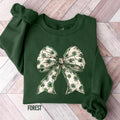 Coquette St Patrick's Day Bow Sweatshirt, Lucky Shamrock Shirt, Irish Bow Shirts Casual Classic Cotton Fabric Hoodie
