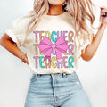 Coquette Teacher t-shirt, Back to School shirt,Teacher Appreciation Gift, Bright Doodle Dots, First Day of School tee ,...