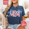 Coquette USA Comfort Colors Tshirt, Cute American Tee, Girly Fourth Of July Shirt Hoodie, Sweatshirt | RetroVerseTees.com