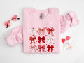 Coquette Valentine Heart Bow Sweatshirt, Retro Valentine Shirt, Valentines day Bow Shirt, Coquette Bow T Shirt, Bow...