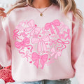 Coquette Valentine Heart Tshirt Sweatshirt, Valentines Day, Girls Valentine Shirt, Love Heart Shirt, Unisex Sweater...