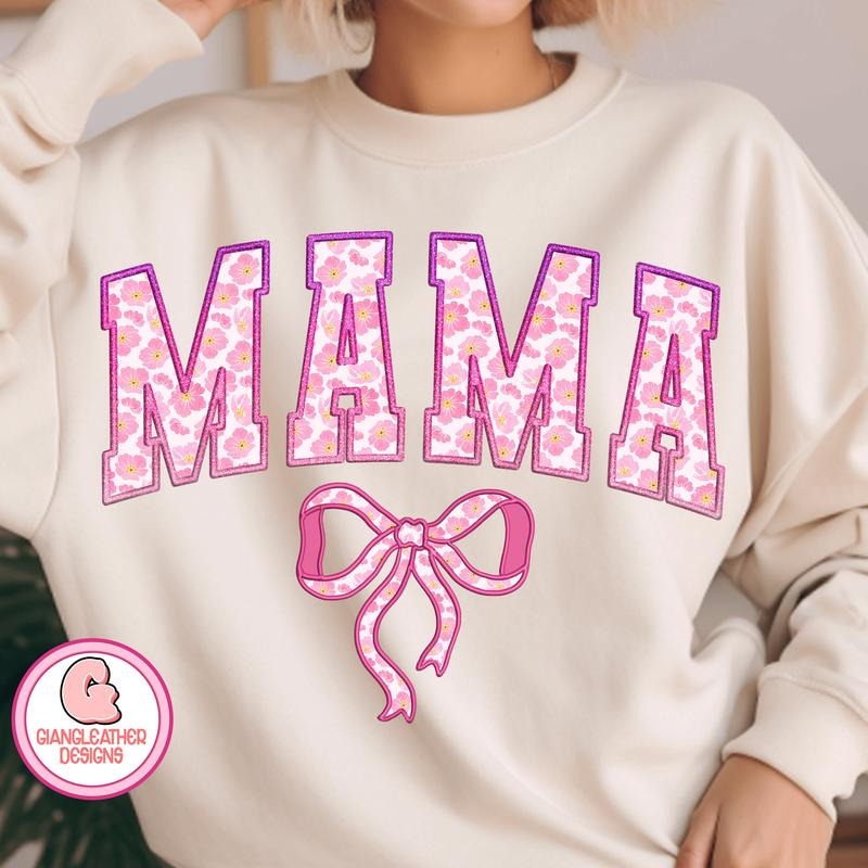 Coquette mama embroidery Sweatshirt, Coquette mama varsity Sweatshirt, Coquette Era Sweatshirt, Girl coquette bow...