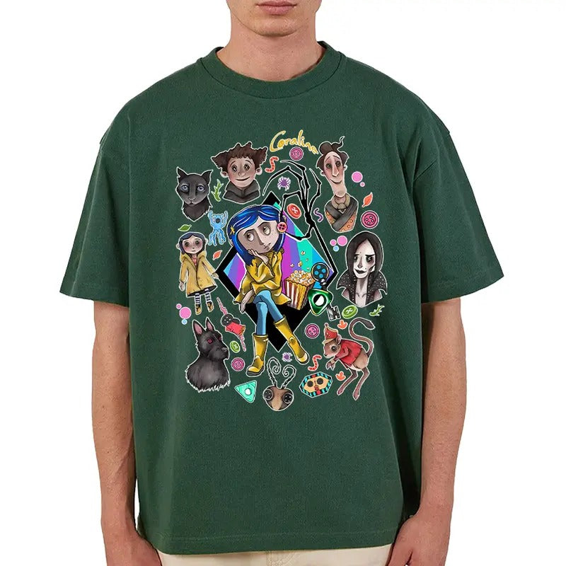 Coraline Art Shirt, Vintage Halloween Coraline Shirt, Spooky movie Tee, Coraline Best For Coraline Movie, Retro Horror...