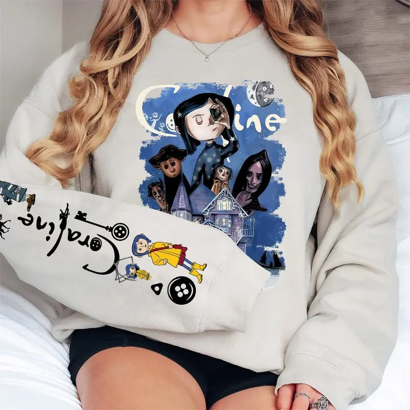 Coraline Best For Coraline Movie Sweatshirt, Vintage Halloween Movie Hoodie T-Shirts | RetroVerseTees.com
