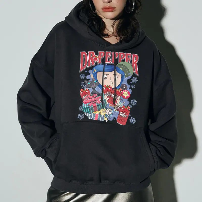 Coraline Christmas Sweatshirt, Dr Pepper Coraline Christmas Hoodie, Dr Christmas, Gift Christmas T-Shirts