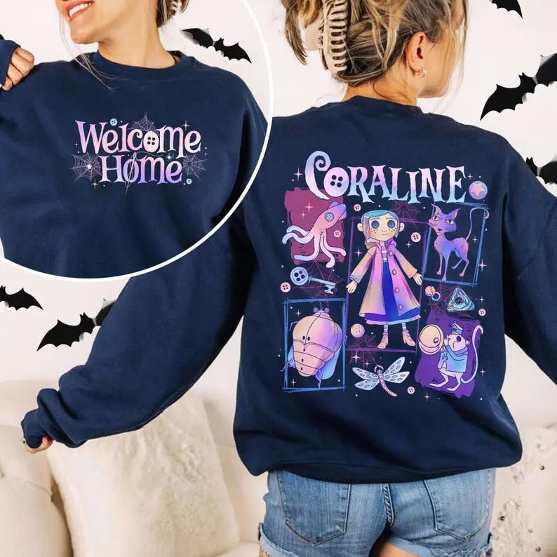Coraline Inspired by Tunnel color Shirt 2 sides Shirt, Welcome Home Sweatshirt, famous horror movies tshirt, Horror...