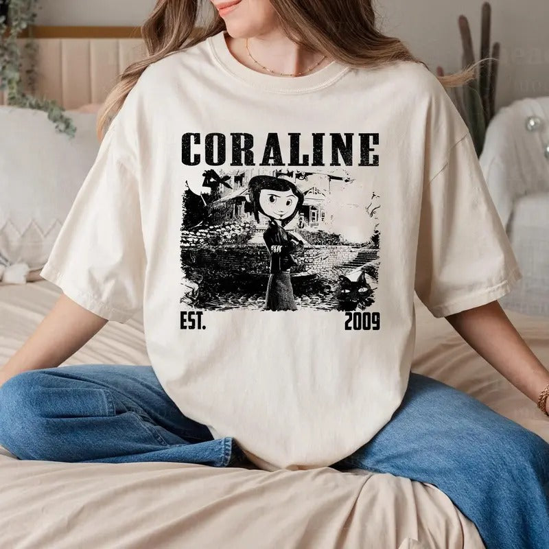 Coraline Shirt, Coraline Movie Shirt, Vintage Shirt, Retro Shirt, Classic Shirt, Gifts for him, Christmas Gifts Hoodie,...