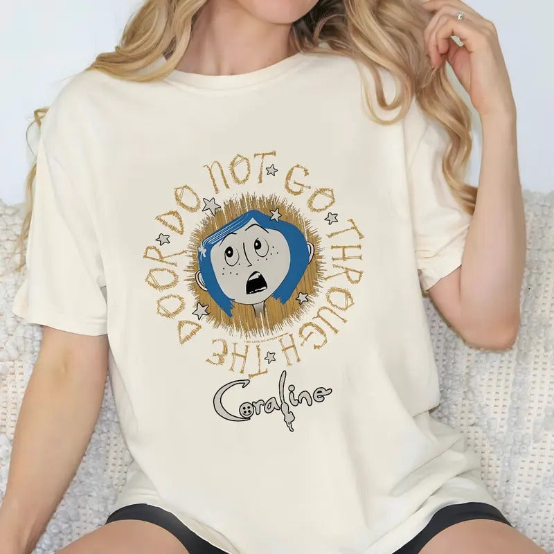 Coraline The Door Do Not Thought T-Shirt, Horror Coraline movies, Horror Character Shirt, Halloween Crewneck Sweatshirt...