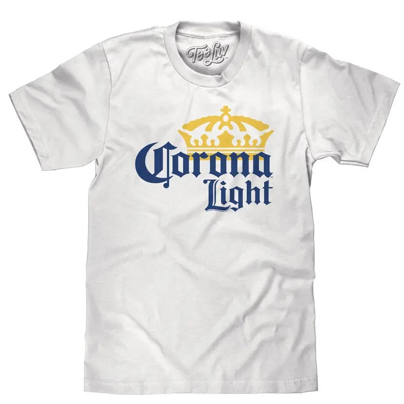 Corona Light Logo T-Shirt - White Hoodie, Sweatshirt | RetroVerseTees.com