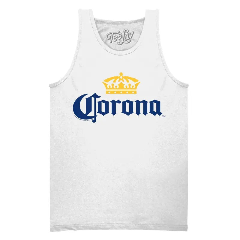 Corona Logo Tank Top - White T-Shirts, Hoodie, Sweatshirt | RetroVerseTees.com