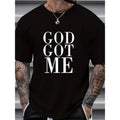 [Cotton  Graphic Tee] 100% Cotton  Men's God Got Me Graphic Tee - Comfortable Durable Stylish Casual Clothing