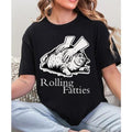 Rolling Fatties Funny Fat Cat Lovers T-shirt Casual Crewneck FOG Tee for Women & Men Loose Fit Poly/Cotton Blend Machine...