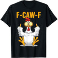 Cotton Unisex Funny Rooster  F-Caw-F Chicken TShirt, Fcawf Chicken T-Shirt Menswear Top Shirts Men Men's Crew Neck Tee...