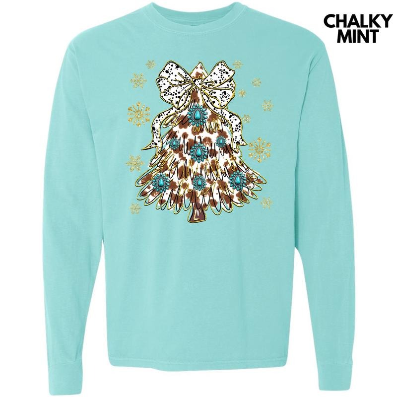 Country Christmas Tree Long Sleeve Comfort Colors T-Shirt 'NLB' Hoodie, Sweatshirt | RetroVerseTees.com