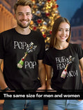 Couple'WB shield Bottle & Letter Print Short Sleeve Graphic Tee, Casual Round Neck T-shirt for Daily Wear, Couple'WB...