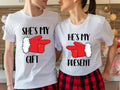 Couples Christmas Party Shirt, She's My Gift Shirt, He's My Present T-Shirt, Husband Wife Christmas Gift Short Sleeve,...