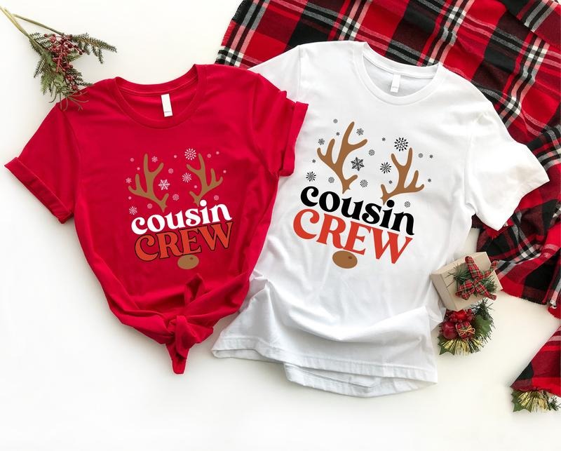 Cousin Crew Christmas Shirt, Matching Cousin Christmas 2023 Tee, Xmas Family Gathering Tee, Cousin Squad Group Shirts,...