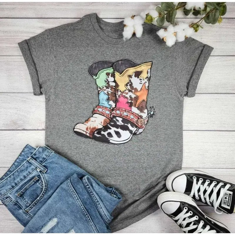 Cow Boots Graphic Tee Hoodie, Sweatshirt | RetroVerseTees.com