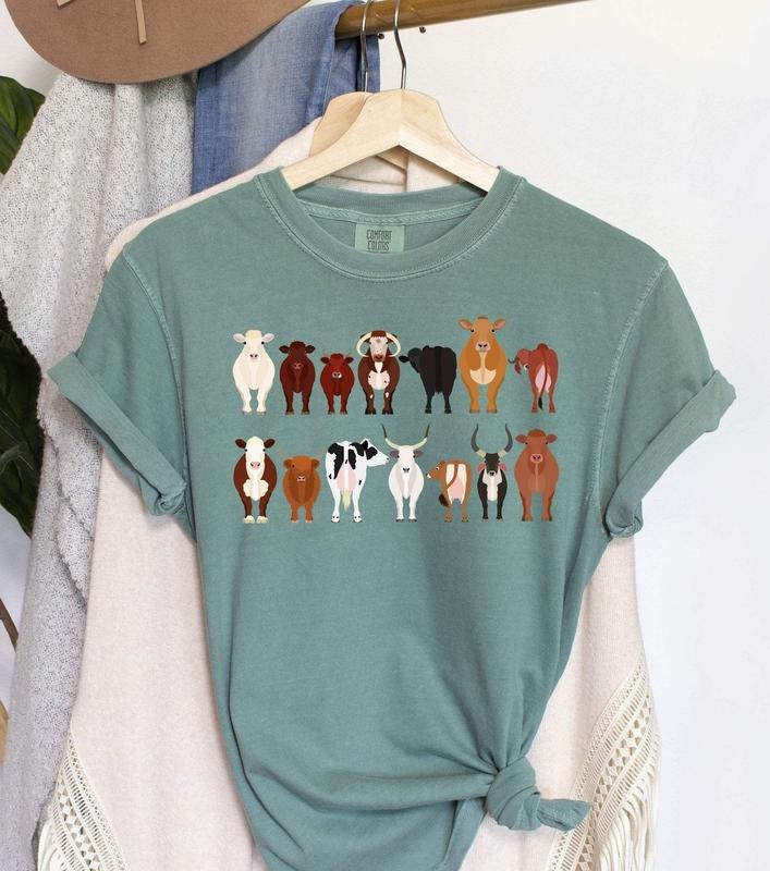 Cow Breeds Farm Animal Lover T-Shirt Hoodie, Sweatshirt | RetroVerseTees.com