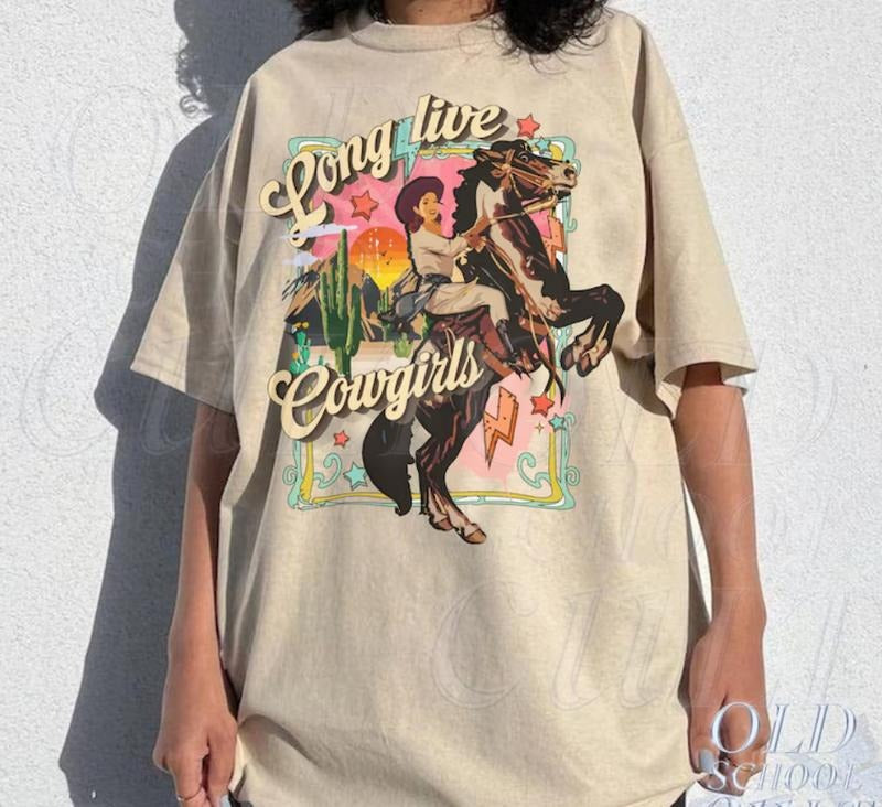 Cowgirl Wes.tern T-Shirt, Vintage 90s Graphic Western Shirt, Retro Cowgirl Tee Hoodie, Sweatshirt | RetroVerseTees.com