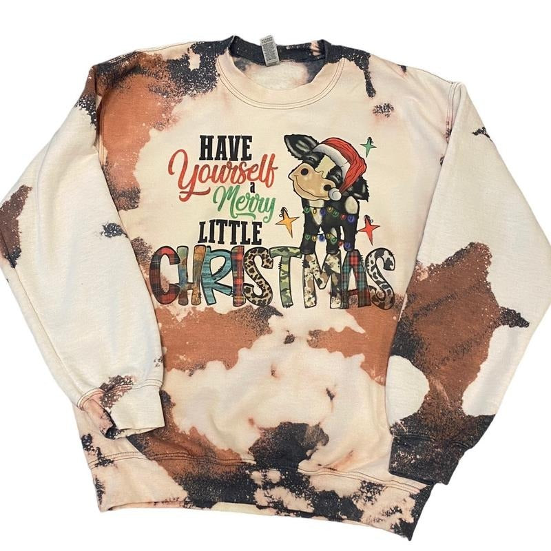 Cowhide Bleach Mooey Christmas Crewneck Sweatshirt T-Shirts, Hoodie | RetroVerseTees.com