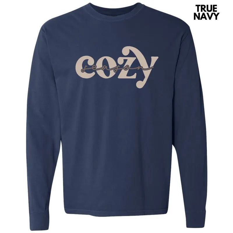 Cozy Season Long Sleeve Comfort Colors T-Shirt 'NLB' Hoodie, Sweatshirt | RetroVerseTees.com